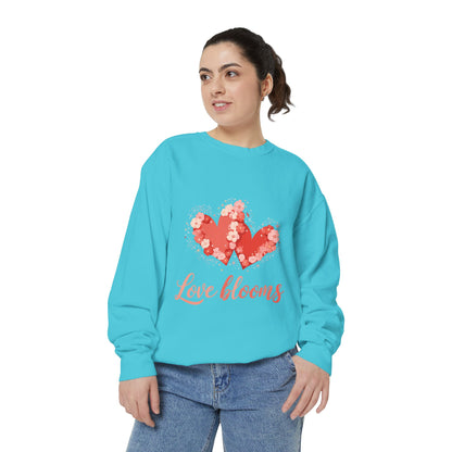 Love Blooms Heart Sweatshirt — Floral Valentine Pullover
