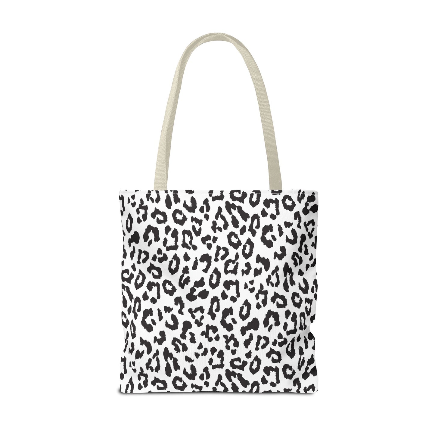 Leopard Print Tote Bag — Black & White All-Over-Print Shopper
