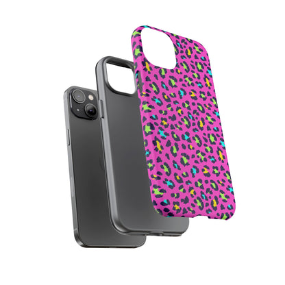 iPhone Pink Neon Leopard Phone Case — Bold Protective iPhone Cover