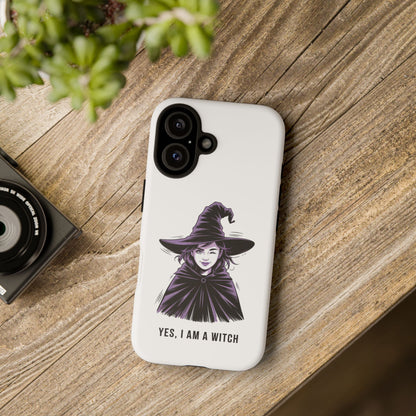 iPhone Yes, I Am a Witch Phone Case — Gothic Witch Illustration Protective Cover