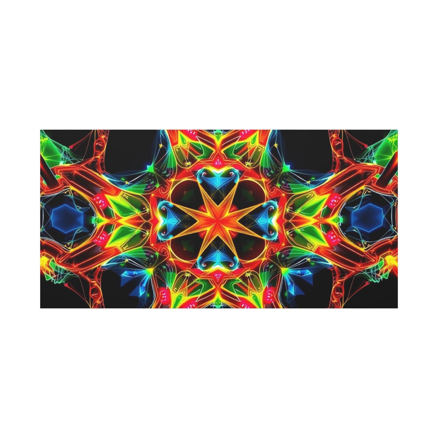 Kaleidoscope Neon Mandala Matte Canvas