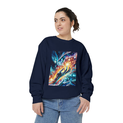Galaxy Touch Sweatshirt — Cosmic Hands Astral Art Crewneck