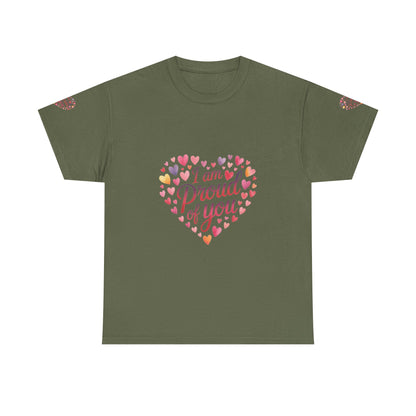 Proud of You Heart T‑Shirt with embroidery