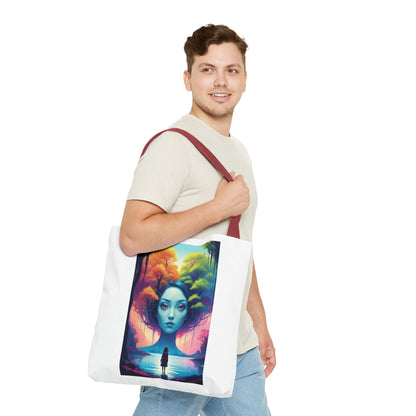 Dreamscape Portrait Tote Bag — Surreal Forest Girl Art