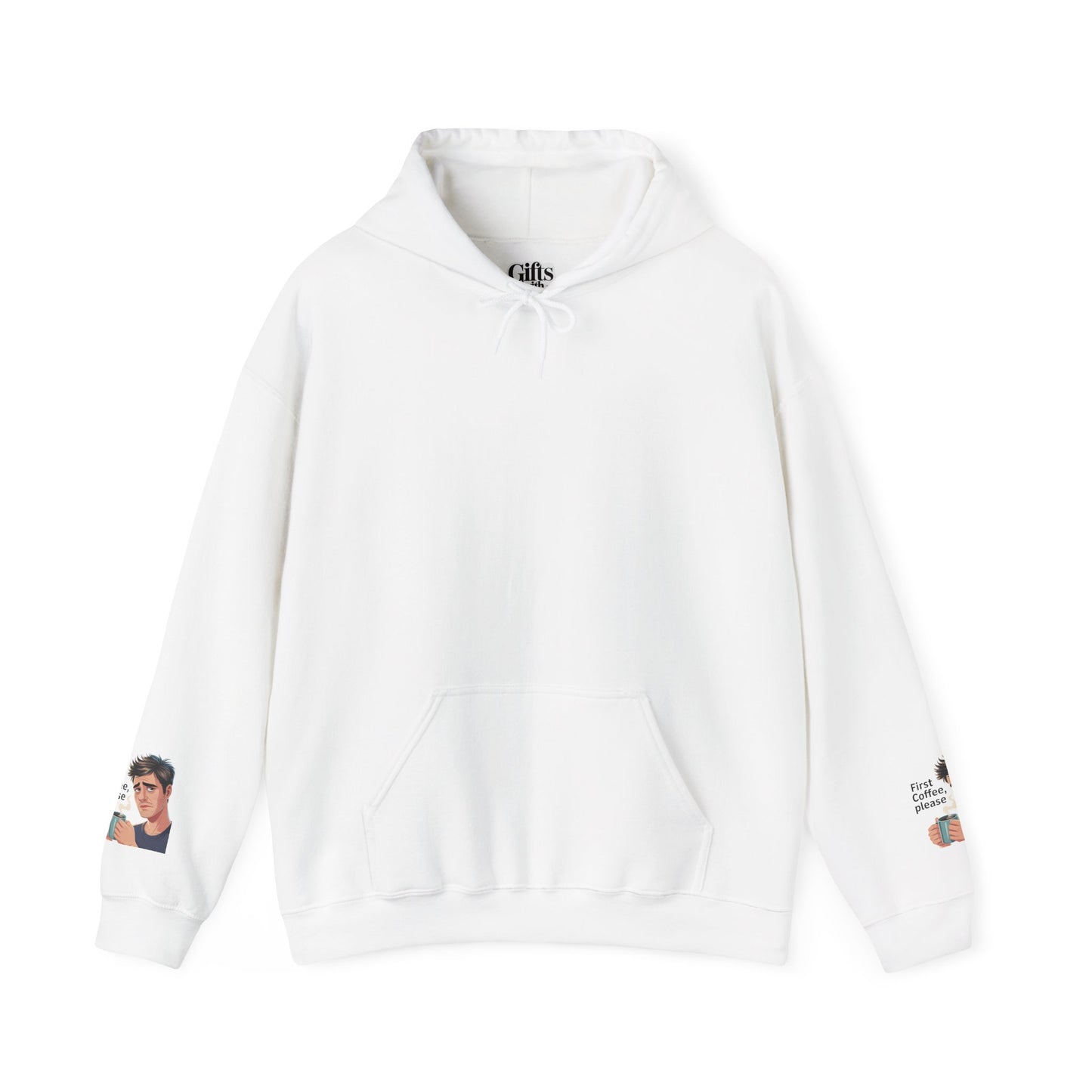 Coffee Lover Hoodie — "First Coffee, Please" Graphic Sweatshirt