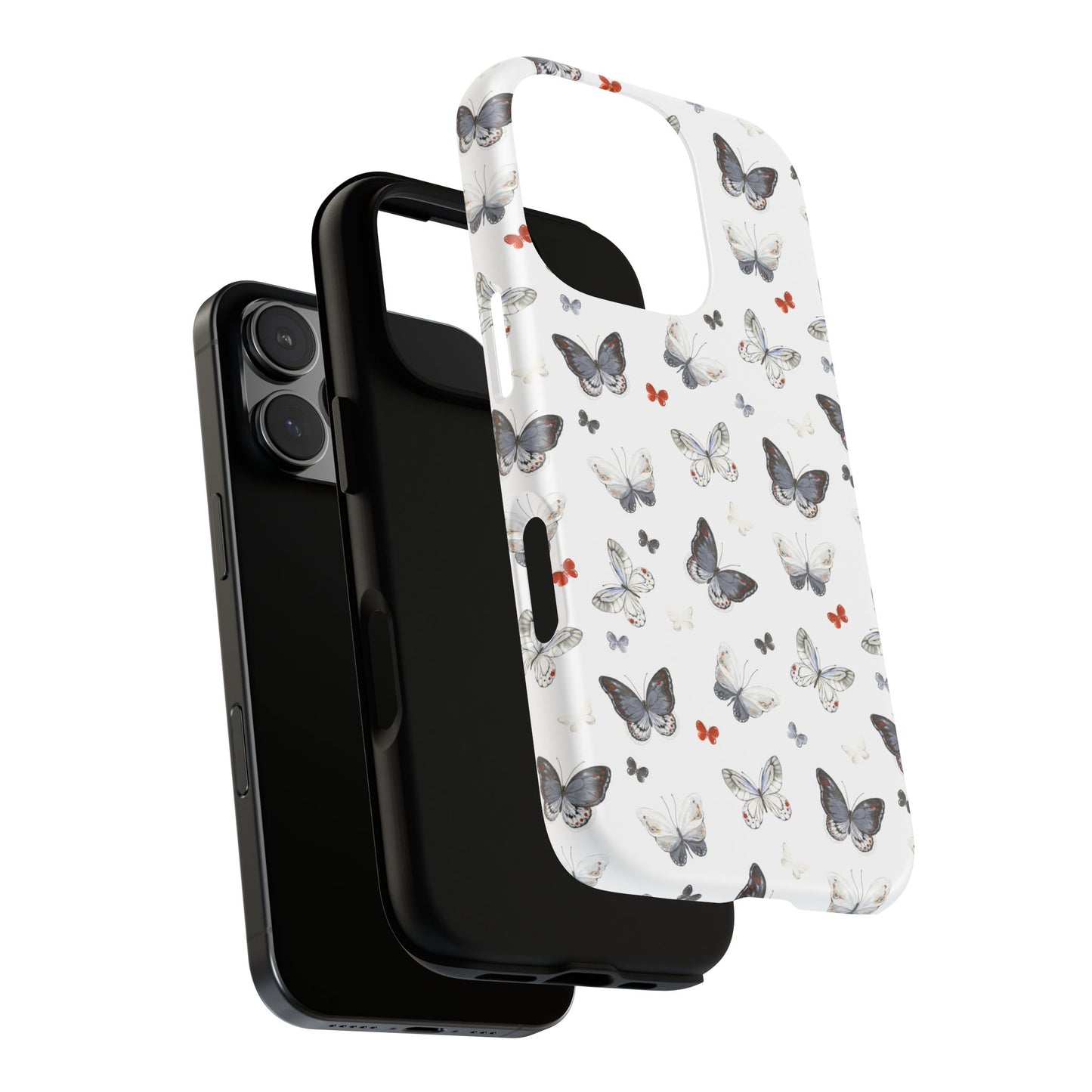 iPhone Butterfly Pattern Tough Phone Case — Protective Floral-Inspired iPhone Case