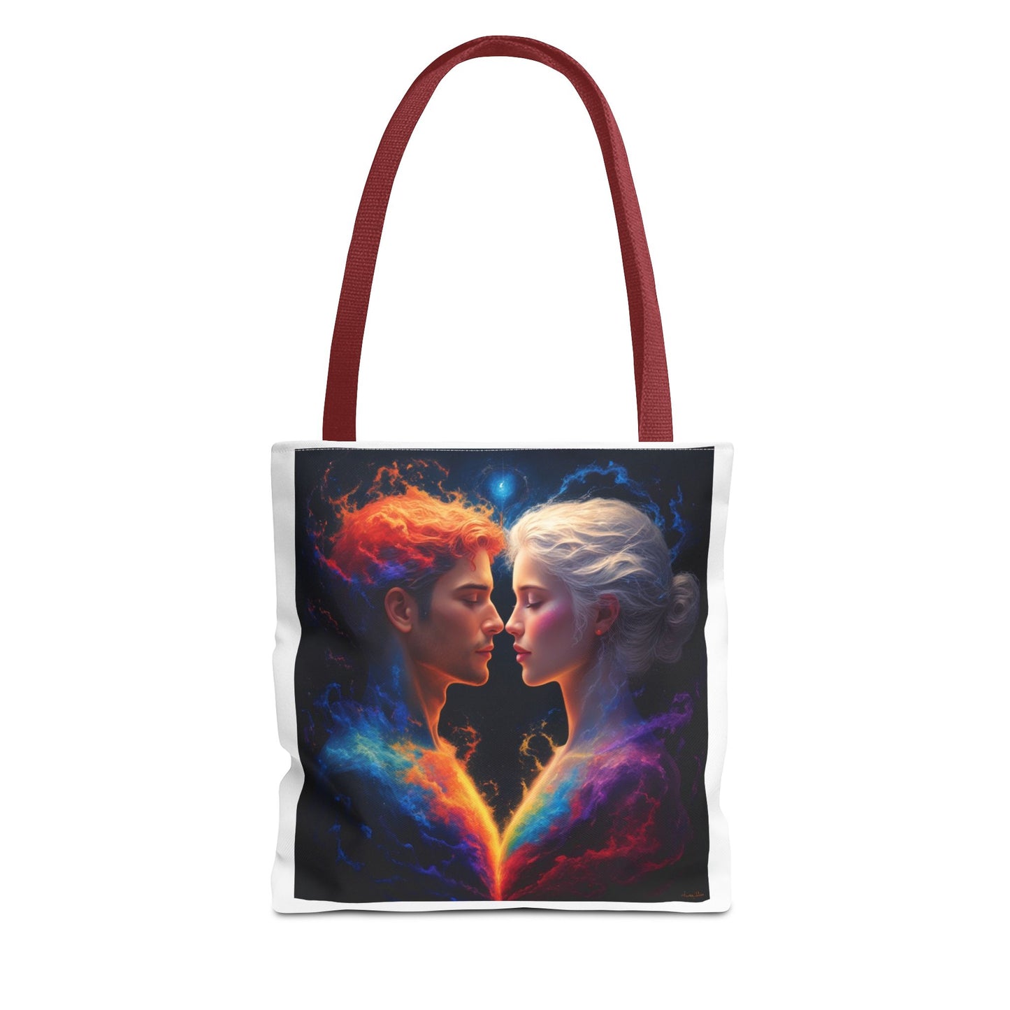 Cosmic Lovers Tote Bag — Fire & Ice Romantic Art AOP