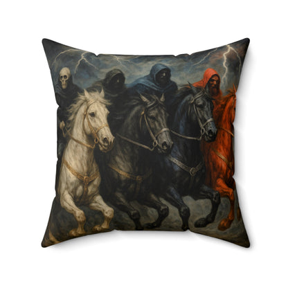 Four Horsemen Throw Pillow — Gothic Apocalypse Art Decorative Cushion