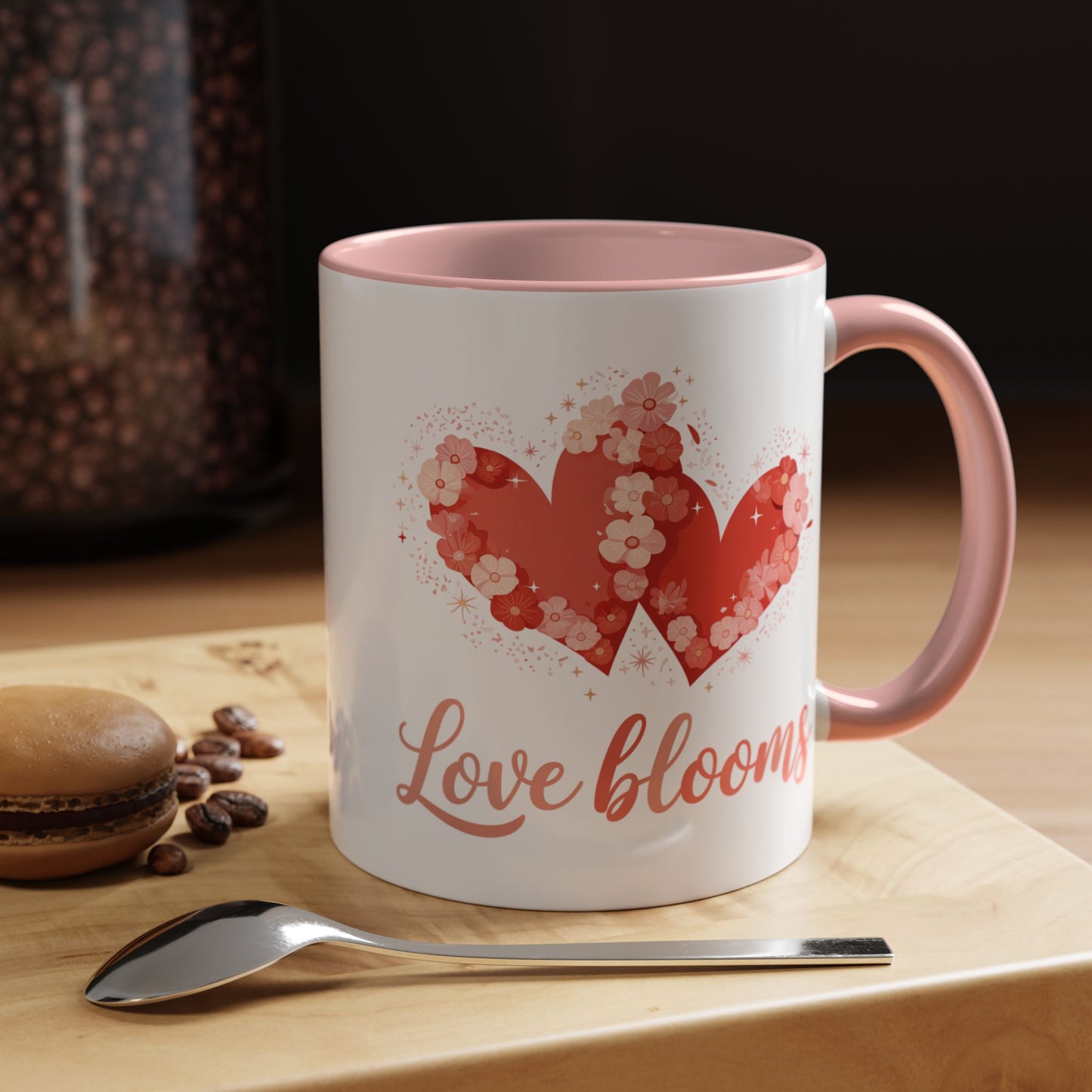 Love Blooms Accent Coffee Mug — Floral Heart 11/15oz