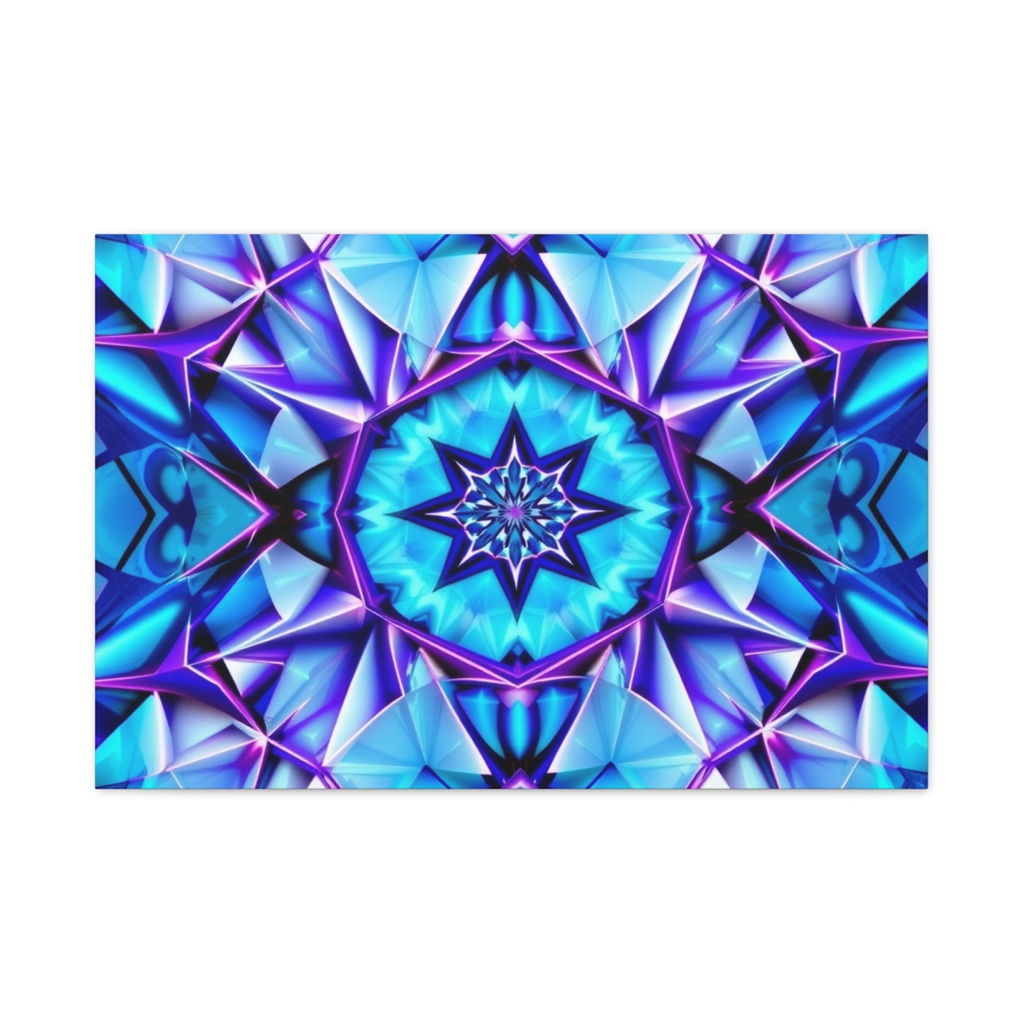 Blue Kaleidoscope Matte Canvas Wall Art – Stretched 1.25"