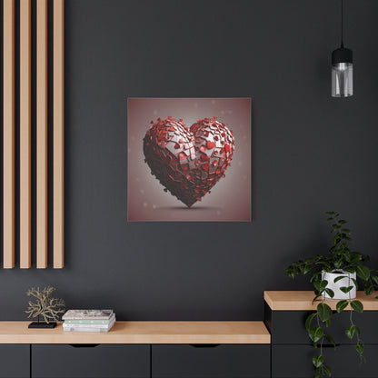 Valentine Heart Mosaic Matte Canvas Wall Art — Stretched 1.25"