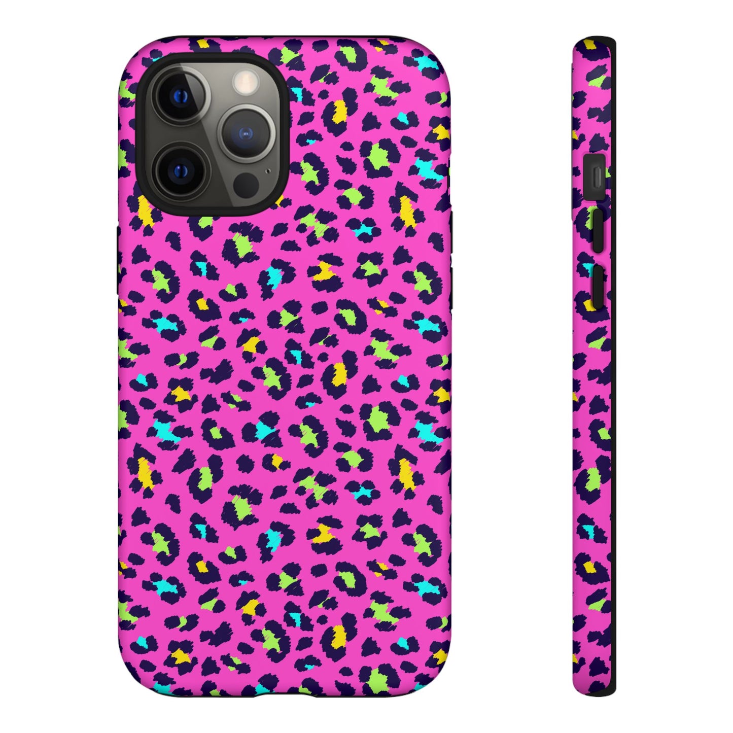 iPhone Pink Neon Leopard Phone Case — Bold Protective iPhone Cover