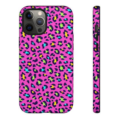 iPhone Pink Neon Leopard Phone Case — Bold Protective iPhone Cover