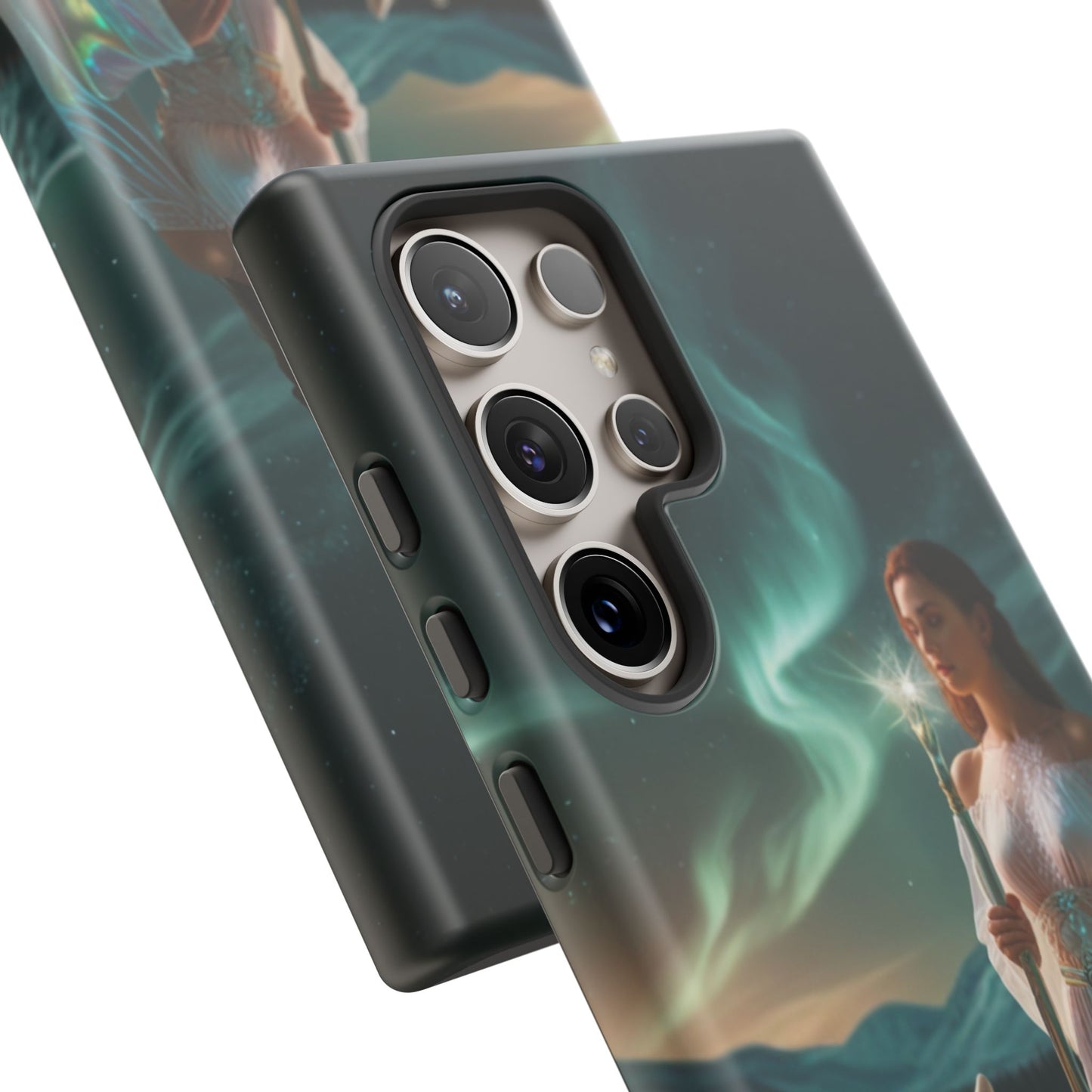 Samsung Aurora Guardian Handyhülle – Mystic Woman &amp; Wolf Magic Galaxy Schutz