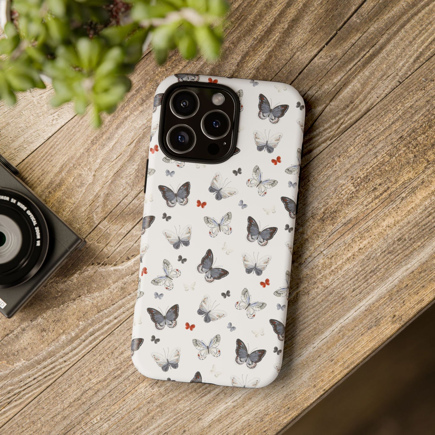 iPhone Butterfly Pattern Tough Phone Case — Protective Floral-Inspired iPhone Case