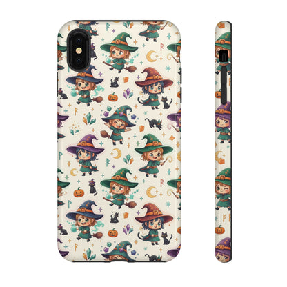 Niedliche iPhone-Handyhülle mit Hexenmuster – Halloween-Kawaii-iPhone-Hülle