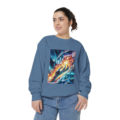 Galaxy Touch Sweatshirt — Cosmic Hands Astral Art Crewneck