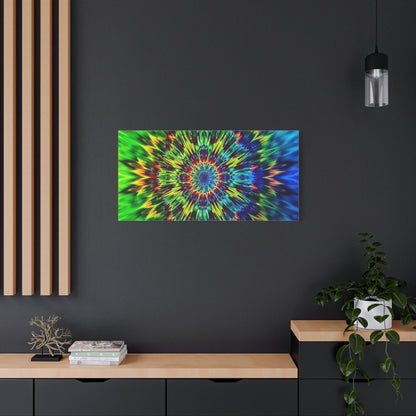 Psychedelic Kaleidoscope Matte Canvas Wall Art — Vibrant Mandala Stretched Canvas