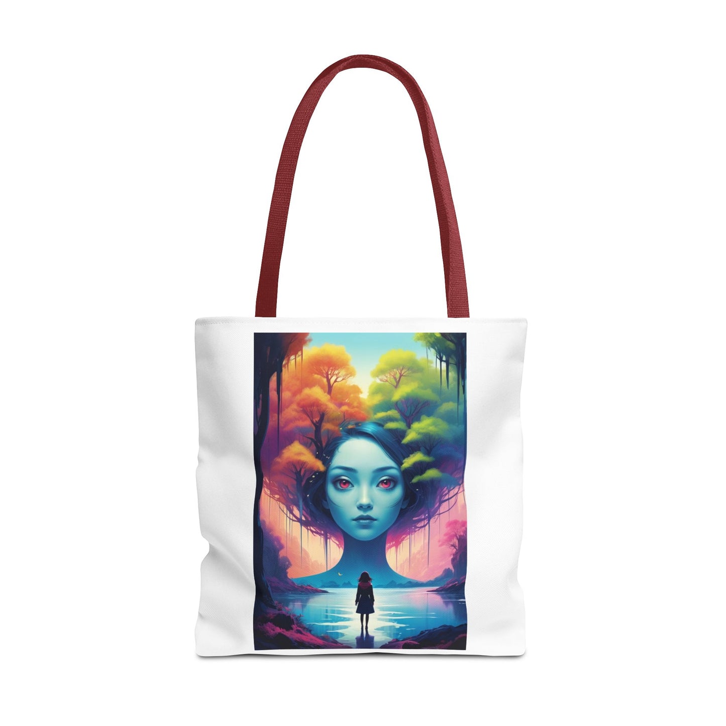 Dreamscape Portrait Tote Bag — Surreal Forest Girl Art