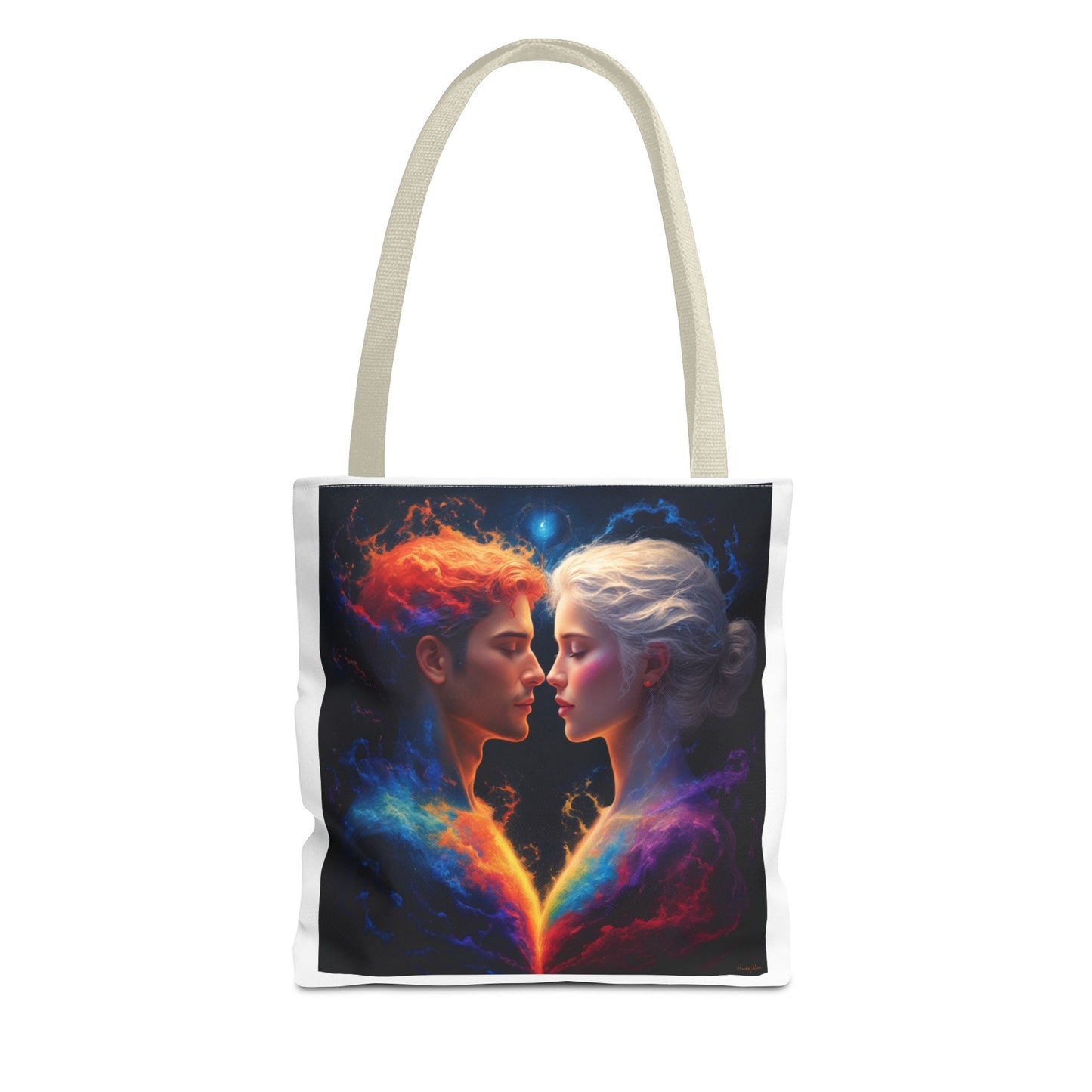 Cosmic Lovers Tote Bag — Fire & Ice Romantic Art AOP