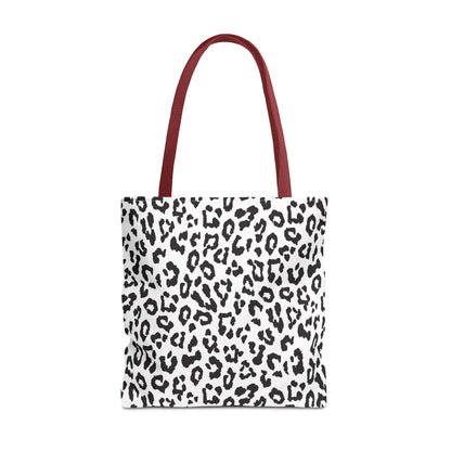 Leopard Print Tote Bag — Black & White All-Over-Print Shopper