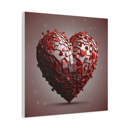 Valentine Heart Mosaic Matte Canvas Wall Art — Stretched 1.25"
