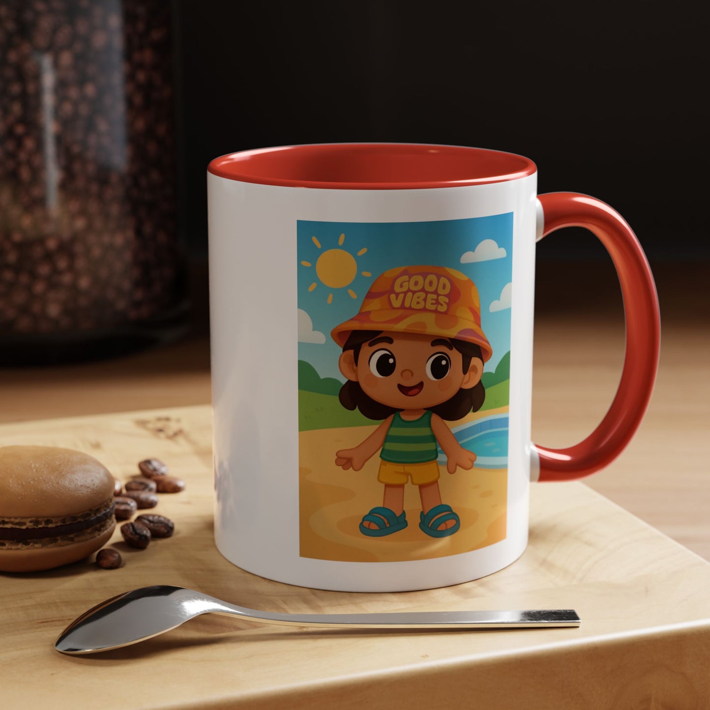 Good Vibes Beach Kid Mug — Accent Coffee Mug (11/15oz)