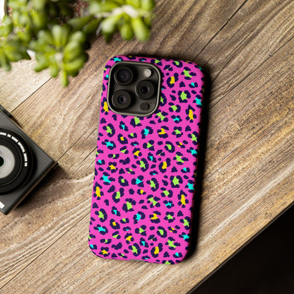 iPhone Pink Neon Leopard Phone Case — Bold Protective iPhone Cover