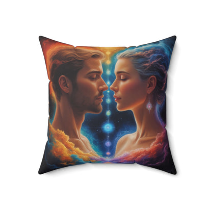 Mystic Soulmates Pillow — Ethereal Lovers Decorative Throw Pillow