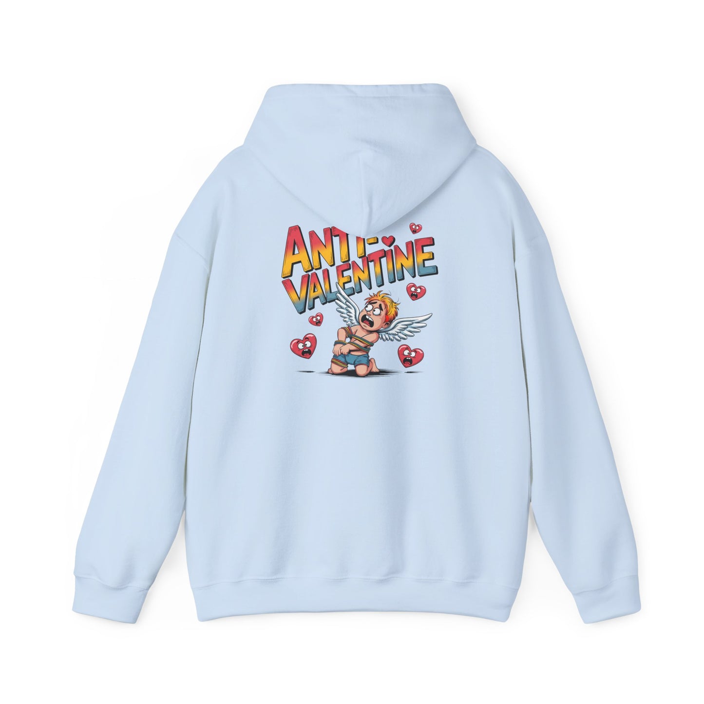 Anti-Valentine Hoodie — Funny Cupid Bear Graphic Pullover