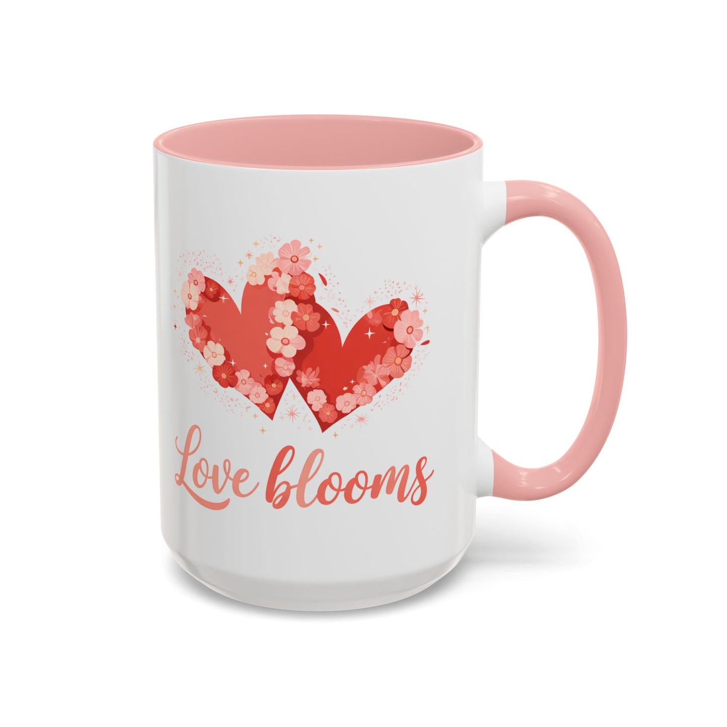 Love Blooms Accent Coffee Mug — Floral Heart 11/15oz