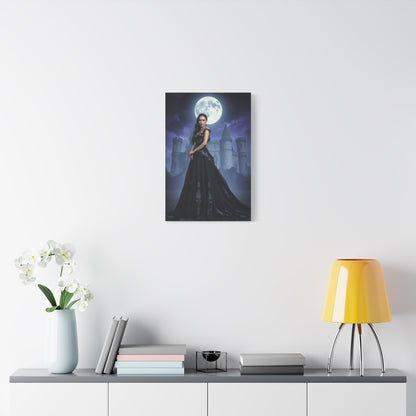 Gothic Moonlight Canvas Print — Elegant Dark Castle Portrait