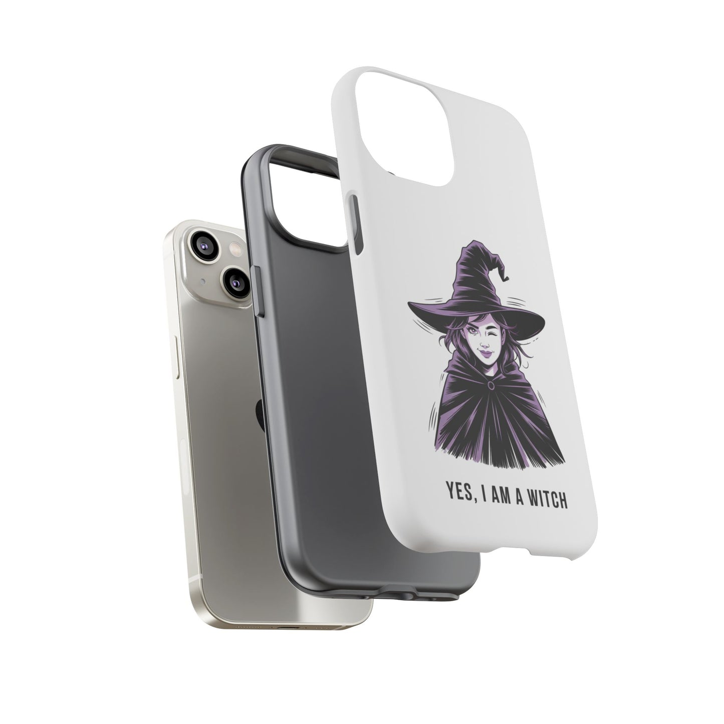 iPhone Yes, I Am a Witch Phone Case — Gothic Witch Illustration Protective Cover