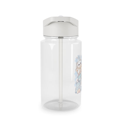 Niedliche pastellfarbene Plüsch-Tritan-Wasserflasche — Kawaii-Sportflasche mit Tiermuster