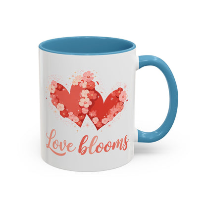 Love Blooms Accent Coffee Mug — Floral Heart 11/15oz
