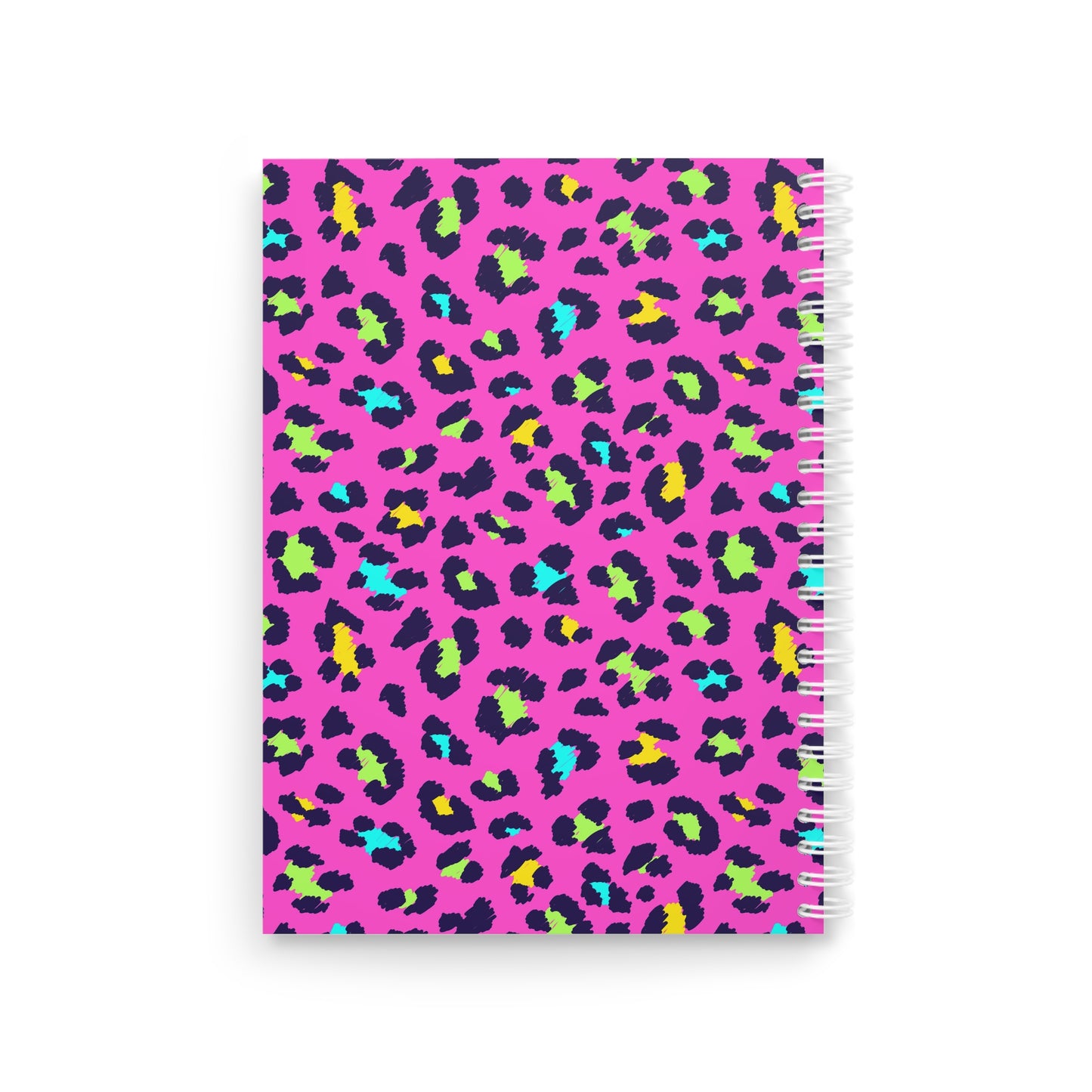 Neon Leopard Spiral Notebook — Pink Animal Print Journal