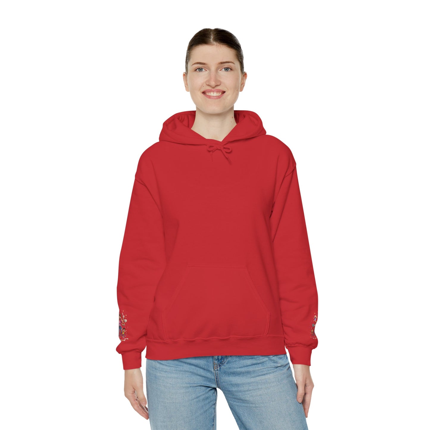 Hoodie – Pullover mit verspielter Illustration von Mutter und Kindern: „Super Mama“