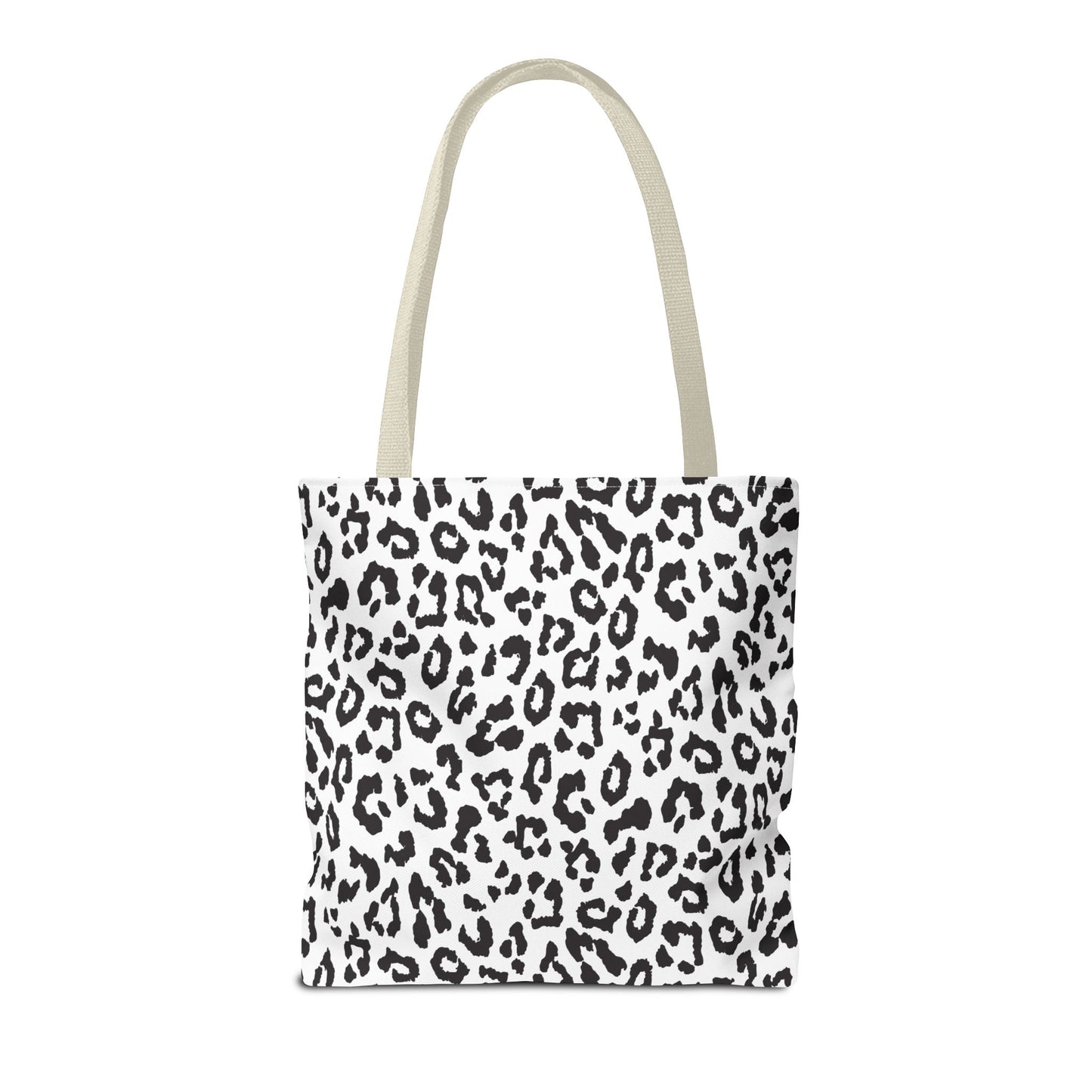Leopard Print Tote Bag — Black & White All-Over-Print Shopper