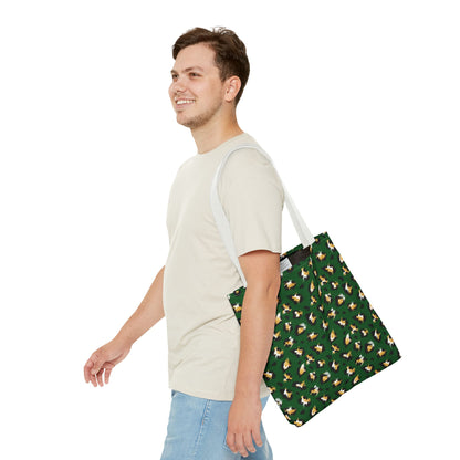 Green Leopard Print Tote Bag – Patterned All-Over-Print Shopper