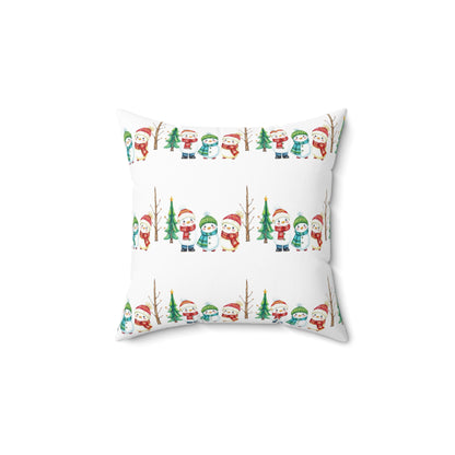 Christmas Snowman Pattern Pillow — Festive Holiday Decorative Throw