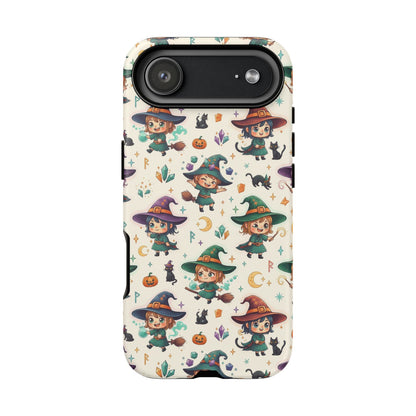 Niedliche iPhone-Handyhülle mit Hexenmuster – Halloween-Kawaii-iPhone-Hülle