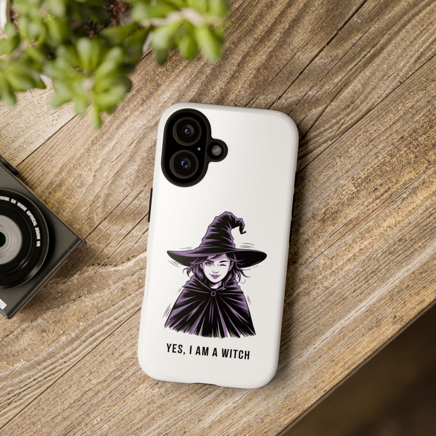 iPhone Yes, I Am a Witch Phone Case — Gothic Witch Illustration Protective Cover