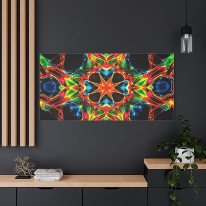 Kaleidoscope Neon Mandala Matte Canvas