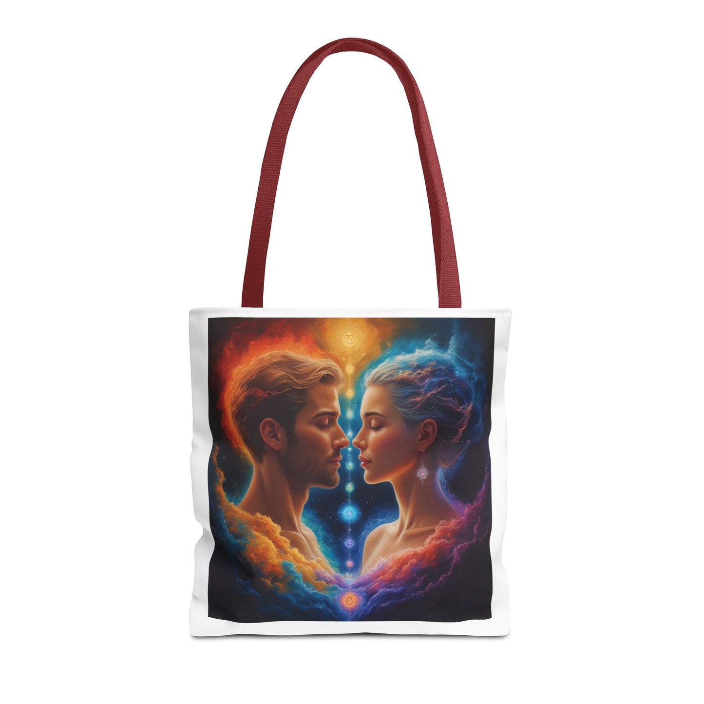 Mystic Soulmates Tote Bag — Celestial Couple Art AOP Tote