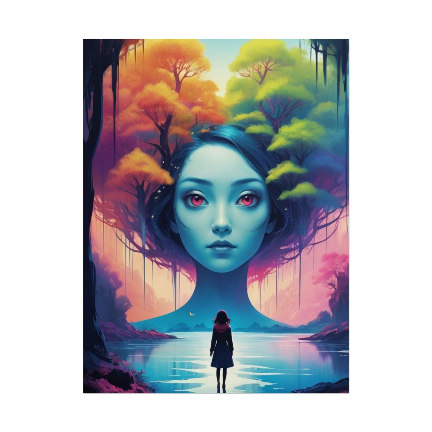 Poster „Surreale Waldgöttin“ – Fantasy-Kunst-Poster (gerollt)