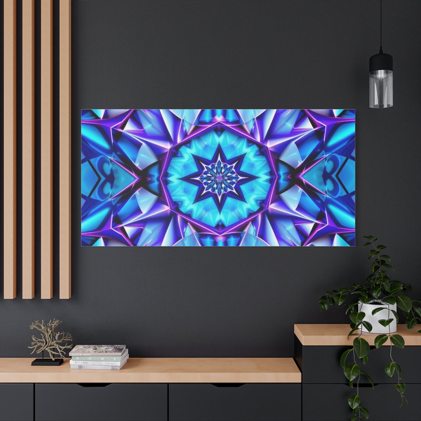 Blue Kaleidoscope Matte Canvas Wall Art – Stretched 1.25"