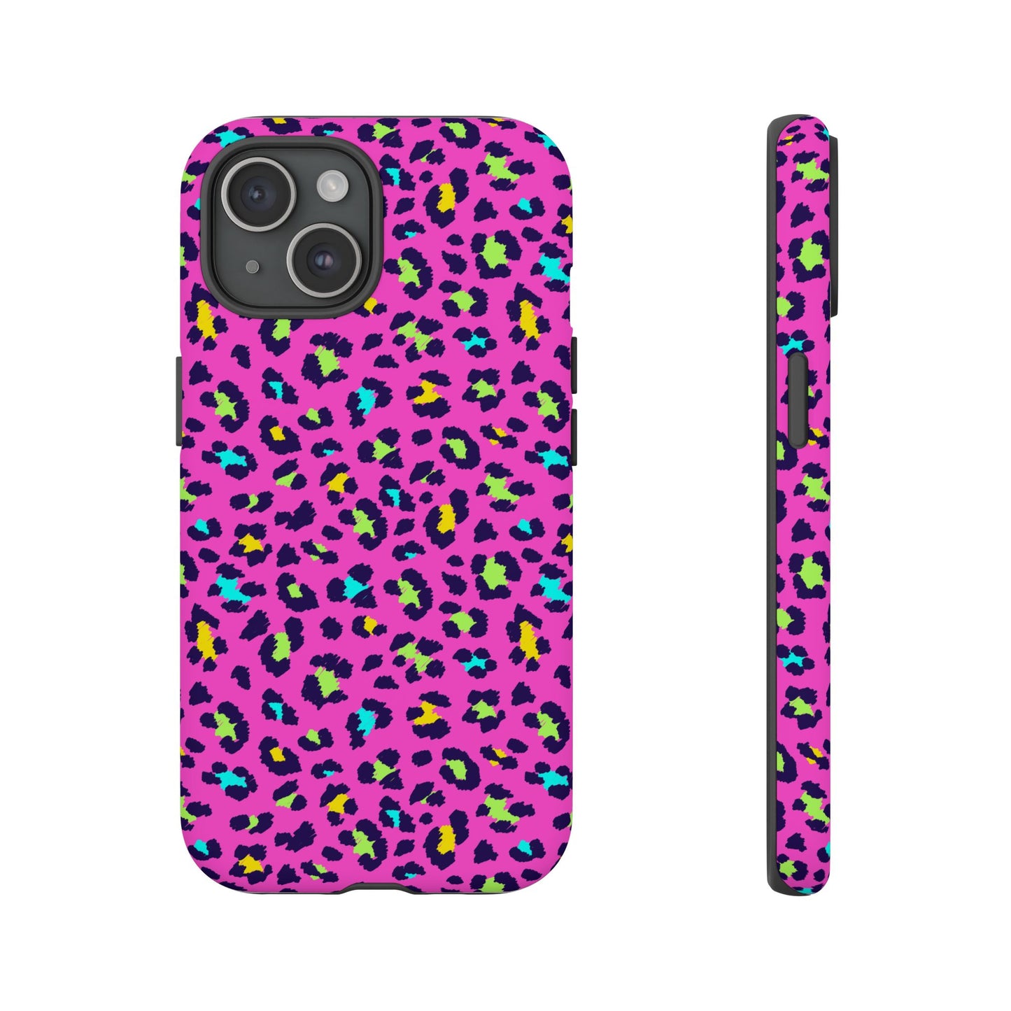 iPhone Pink Neon Leopard Phone Case — Bold Protective iPhone Cover