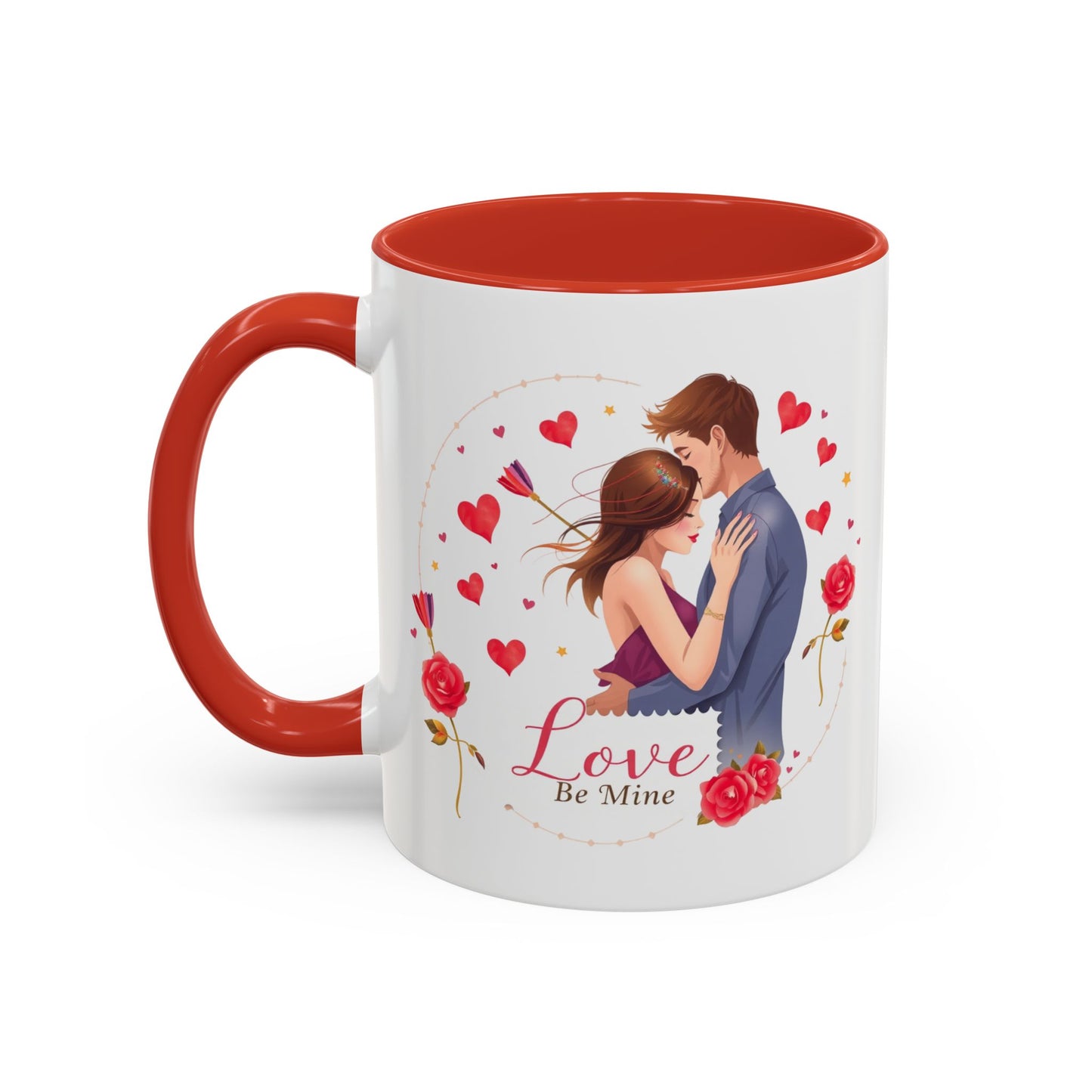 Romantic "Love Be Mine" Accent Coffee Mug — Couples Valentine's Gift