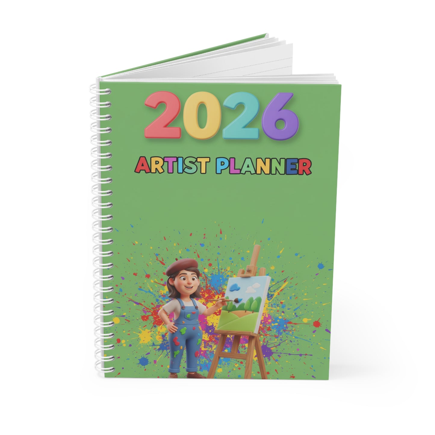 2026 Artist Planner Spiral Notebook — Colorful Artist’s Weekly & Monthly Planner for Painters