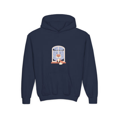 Kids Fox Hoodie - Cozy Winter Window Design
